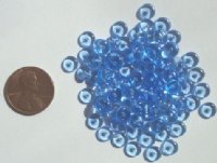 100 2x6mm Transparent Light Sapphire Rondelle Beads